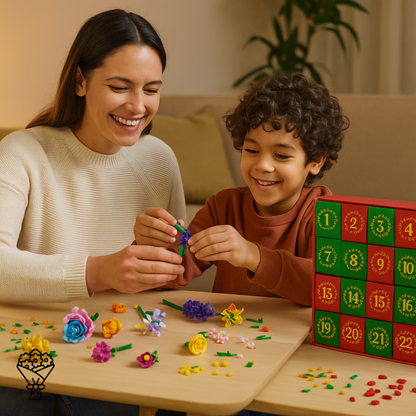 Klockowy kalendarz adwentowy – bukiet kwiatów